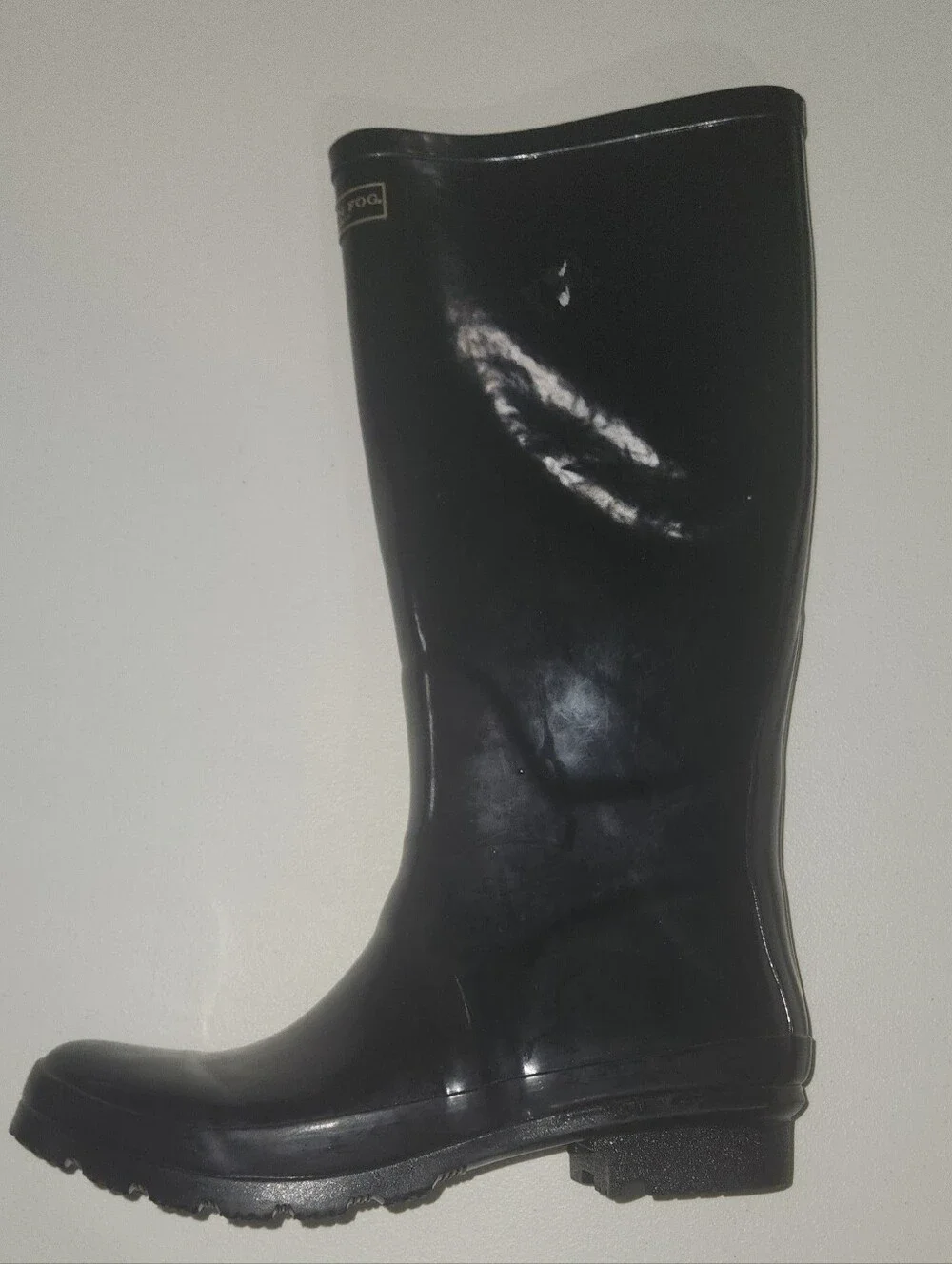 London Fog Tall Black Rain Boots Waterproof Women US Size 9